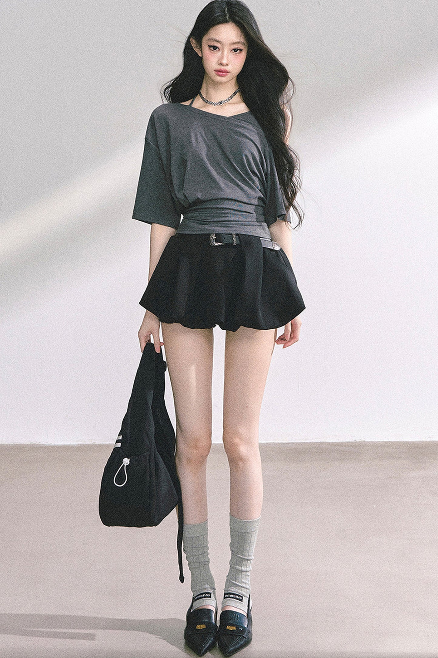 Off-Shoulder Halter Neck Rayon Top