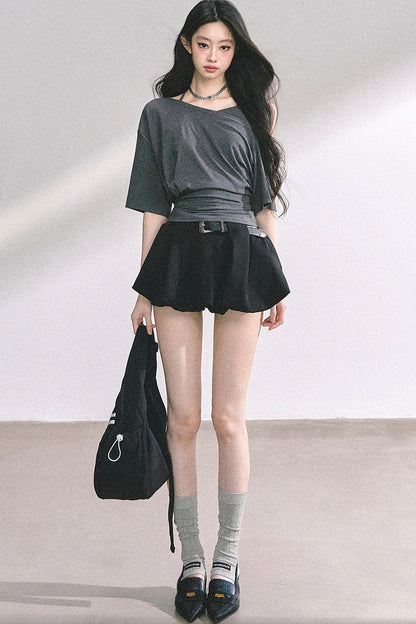 Off-Shoulder Halter Neck Rayon Top