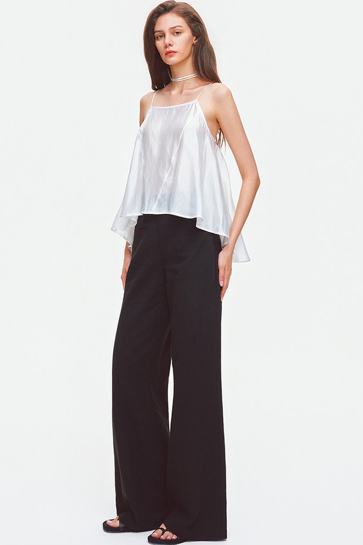 Asymmetrical Satin Camisole Top
