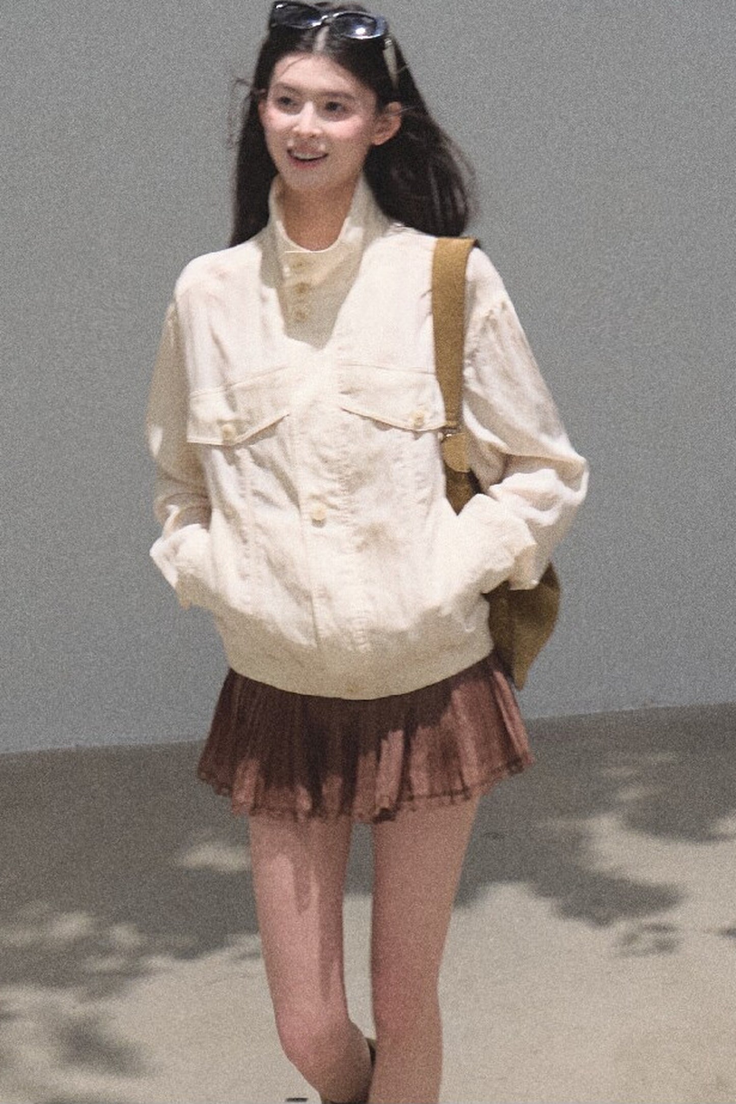 Chiffon Thin Lace Pleated Skirt