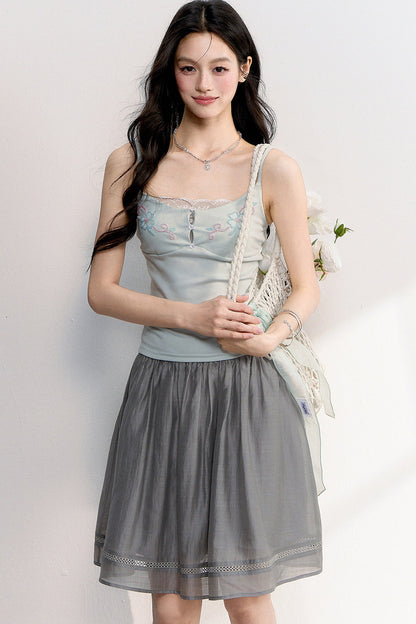 Beaded Embroidery Lace Camisole Top