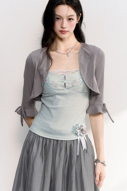 Beaded Embroidery Lace Camisole Top