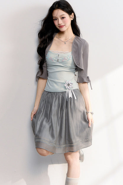 Beaded Embroidery Lace Camisole Top