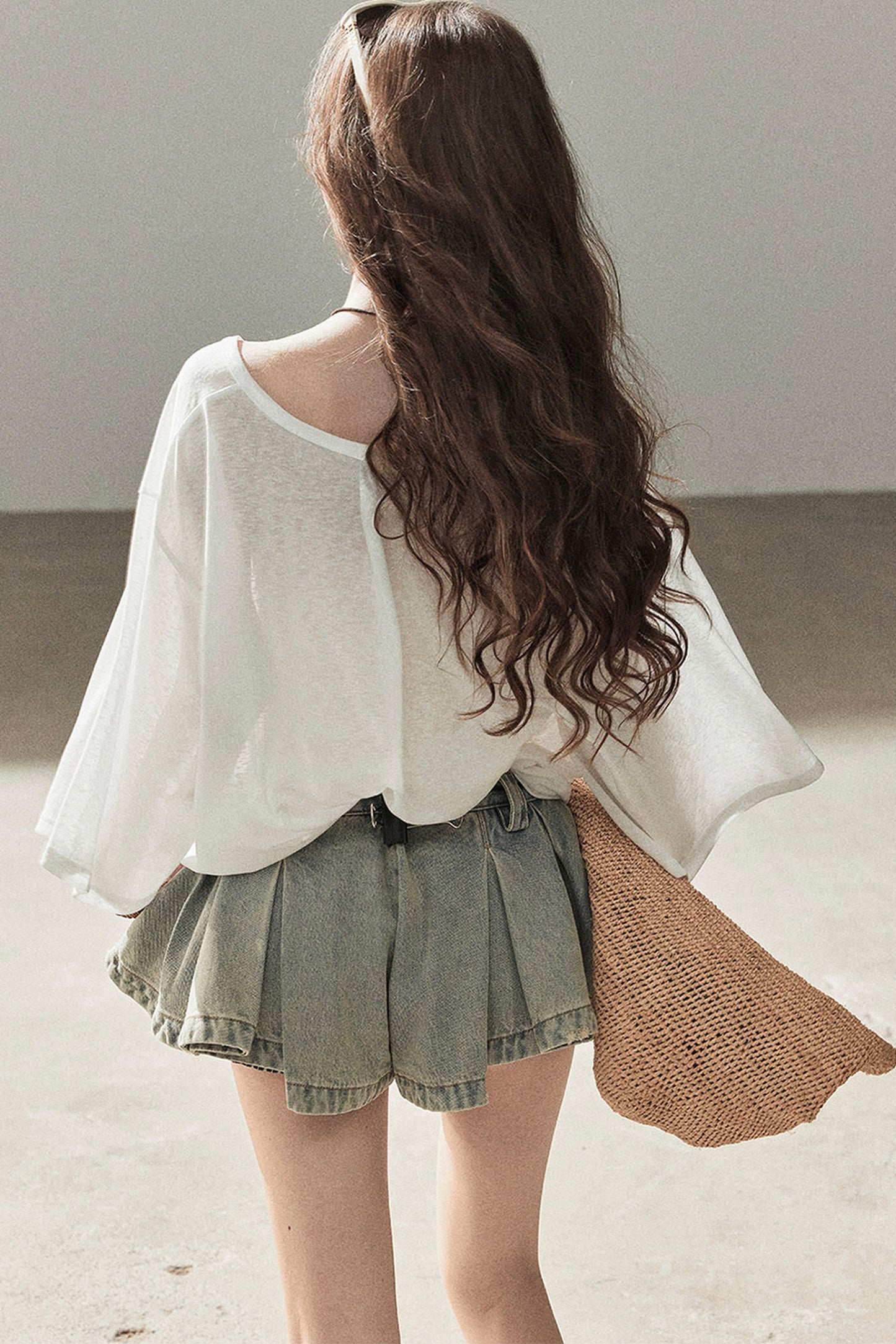 Loose Sheer Knotted Cover-Up Top