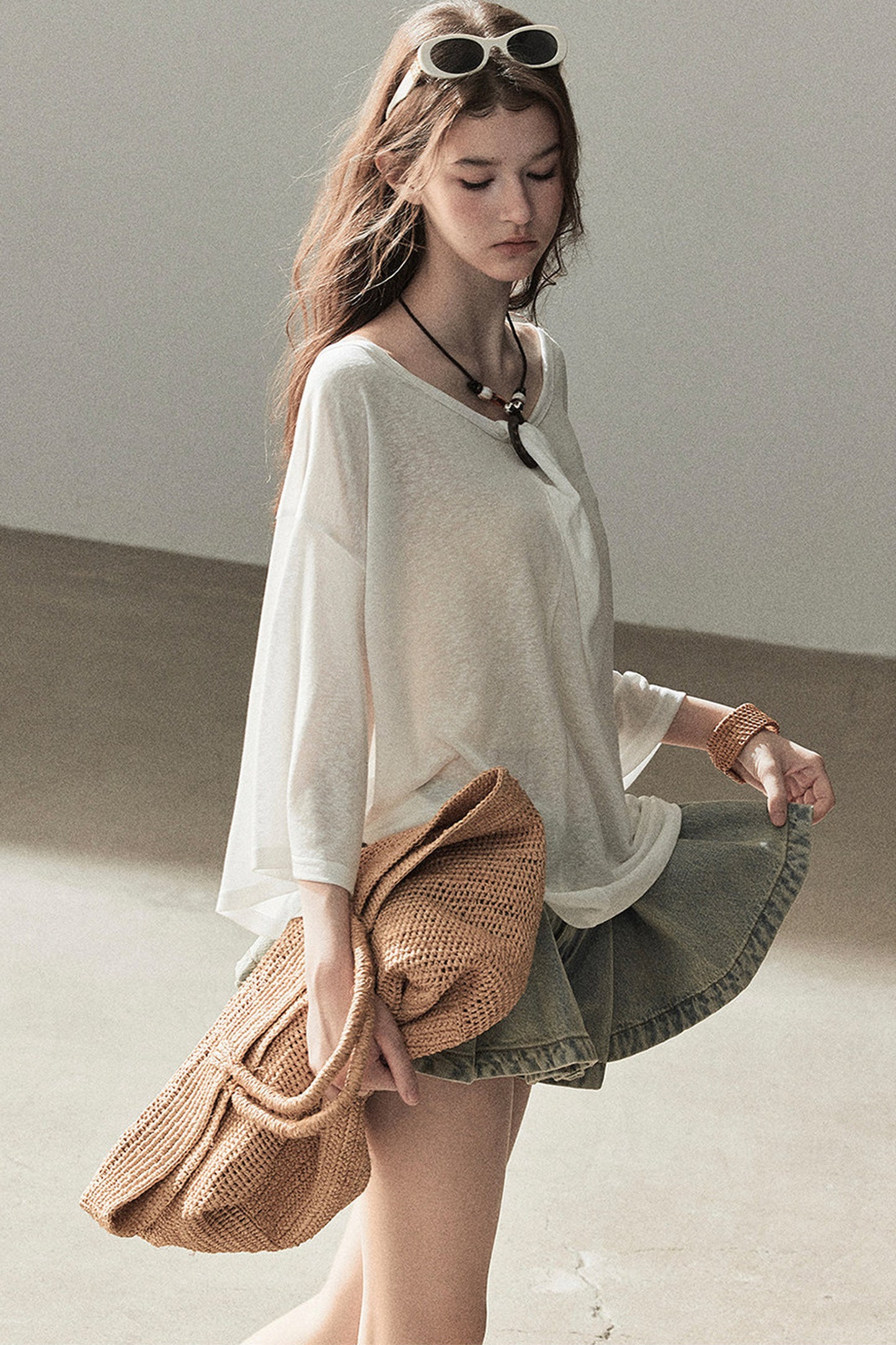 Loose Sheer Knotted Cover-Up Top