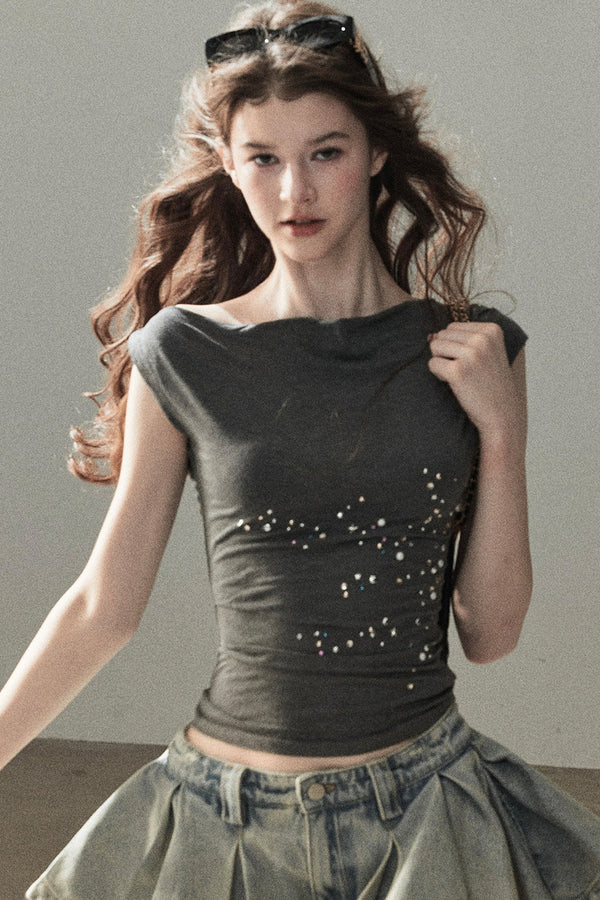 Raindrops On Glass Sleeveless Top