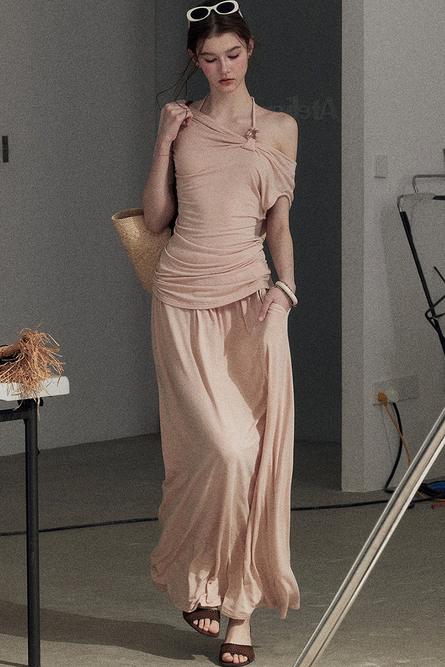 Coral Sea French Lazy Top and Skirt Set-Up