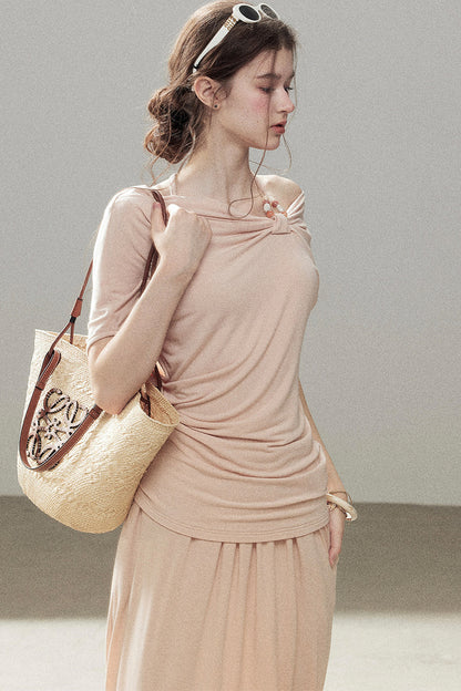 Coral Sea French Lazy Top and Skirt Set-Up