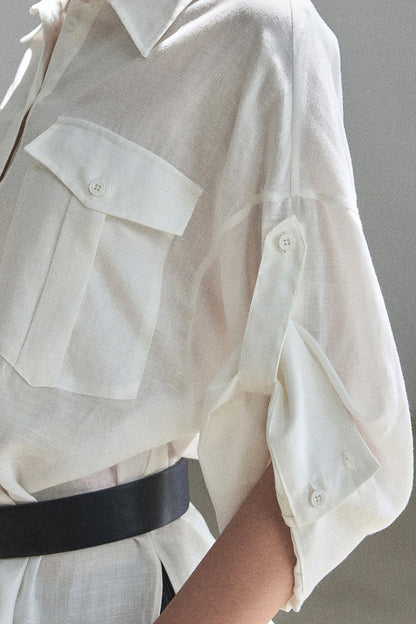 White Linen Shirt Set-Up