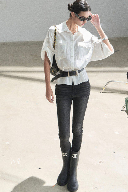 White Linen Shirt Set-Up