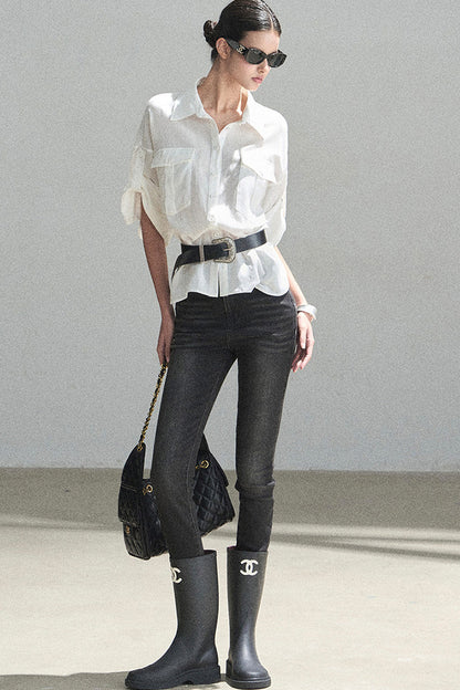 White Linen Shirt Set-Up