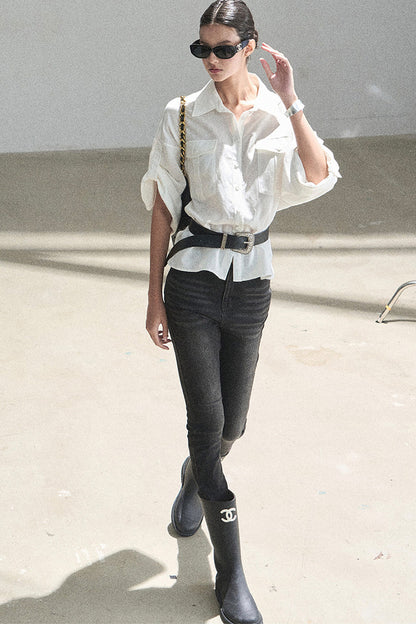White Linen Shirt Set-Up
