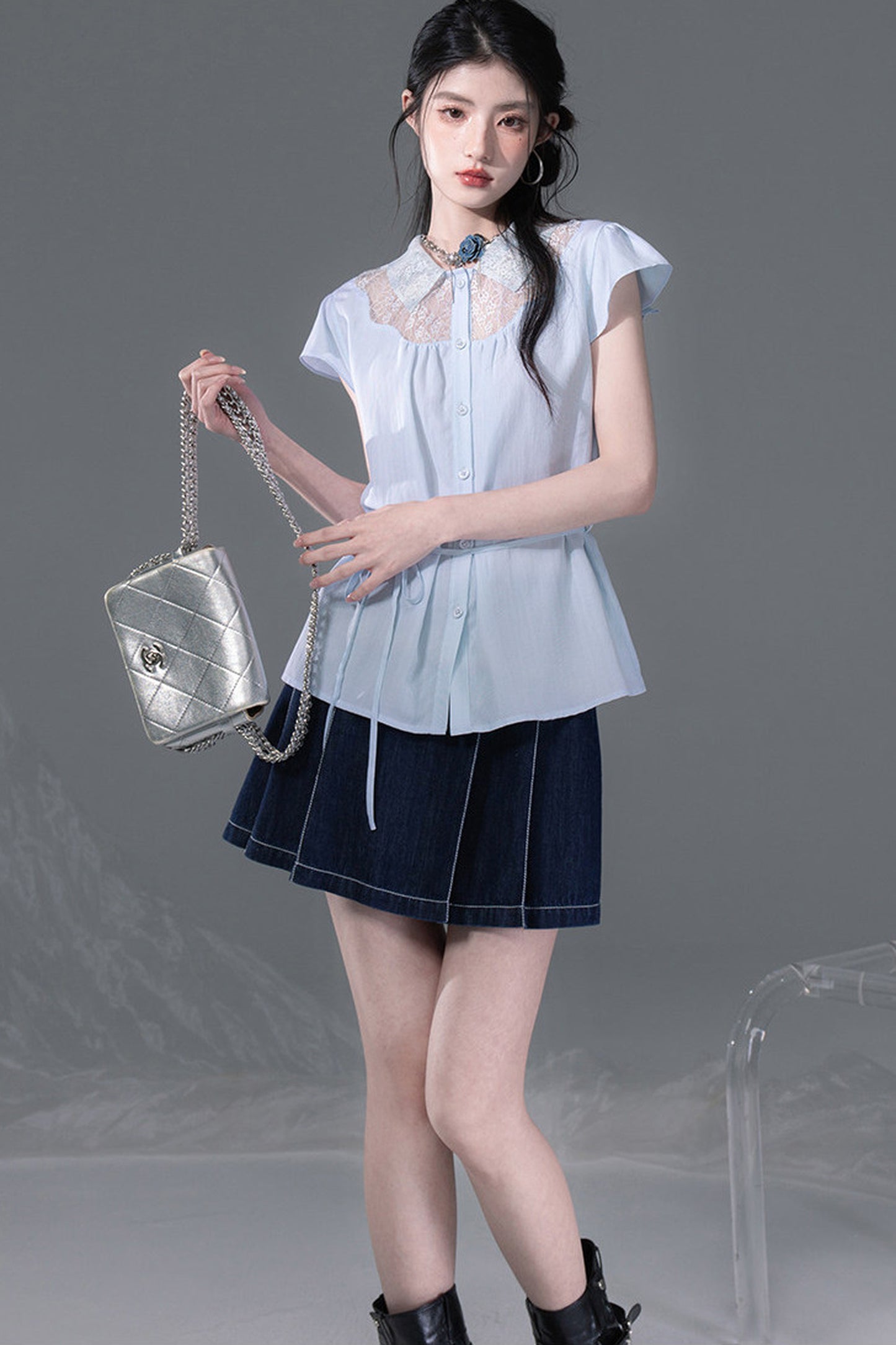 Stream Blue Lyocell Blouse