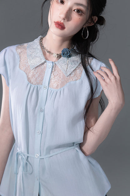 Stream Blue Lyocell Blouse