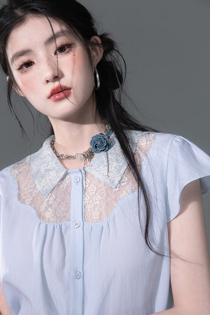 Stream Blue Lyocell Blouse