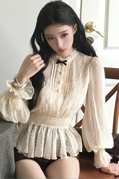 Retro Polka Dot Blouse Set-Up