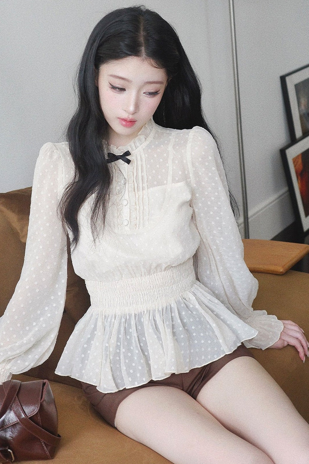 Retro Polka Dot Blouse Set-Up