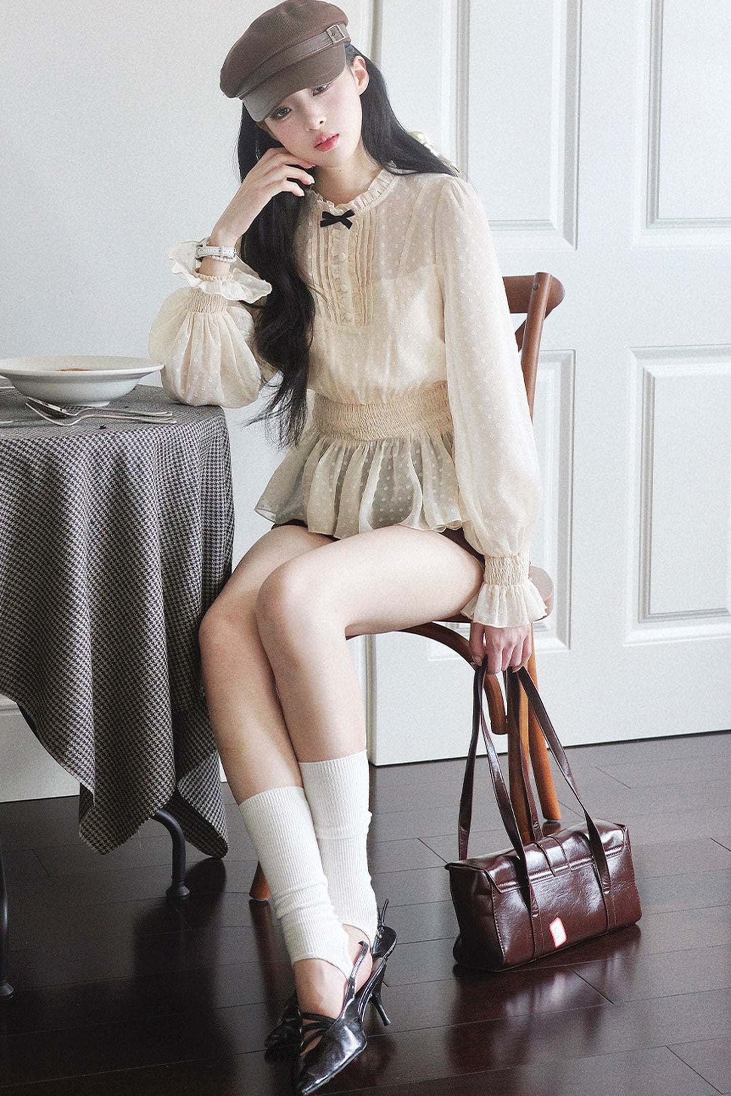 Retro Polka Dot Blouse Set-Up