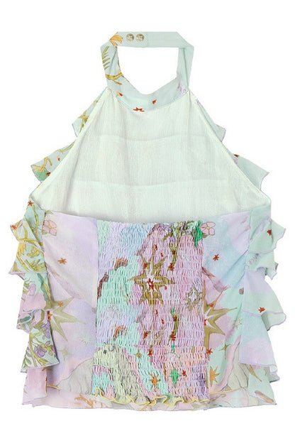 Layered Ruffle Halter Top