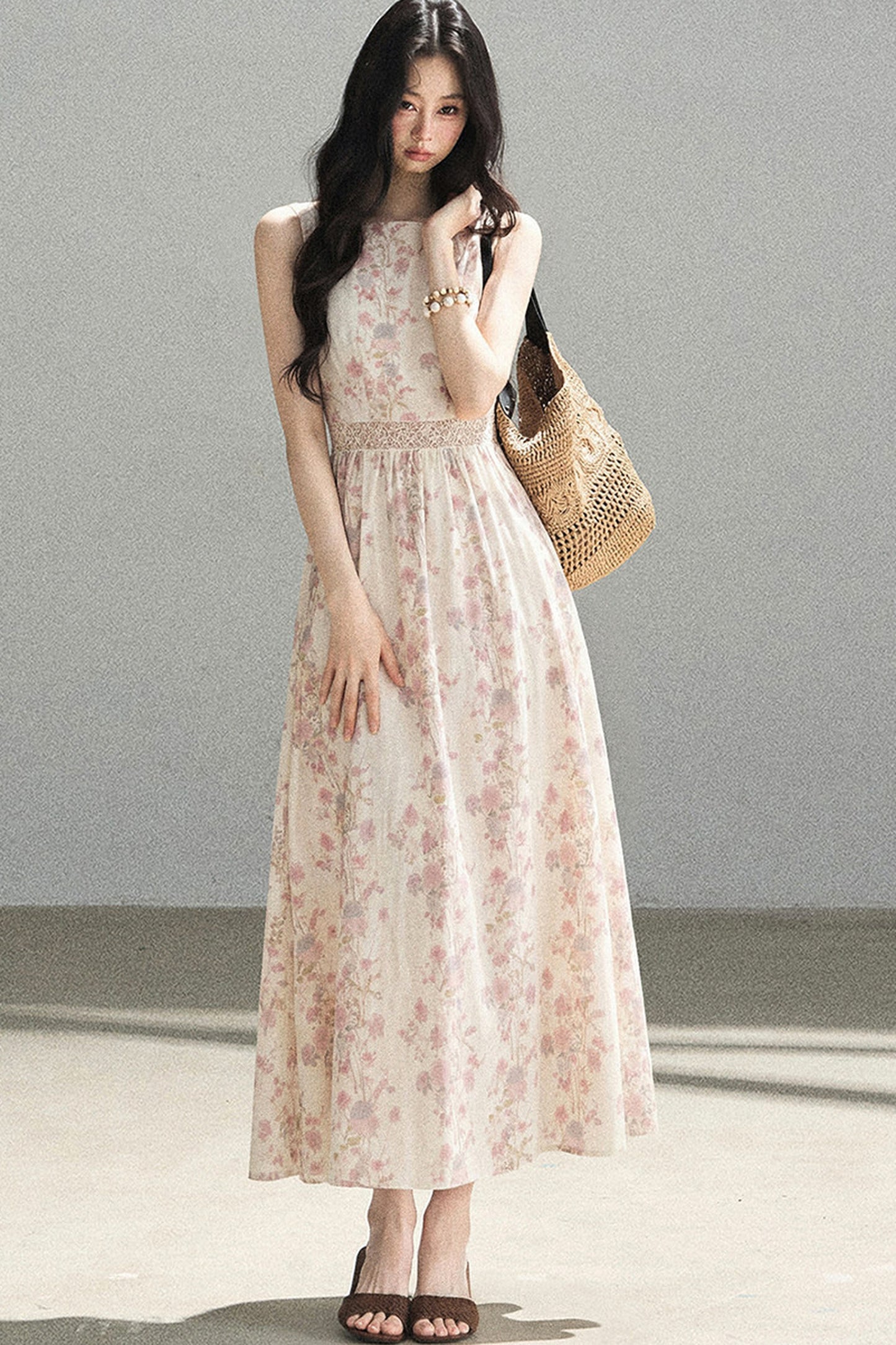 Sleeveless Floral Dress