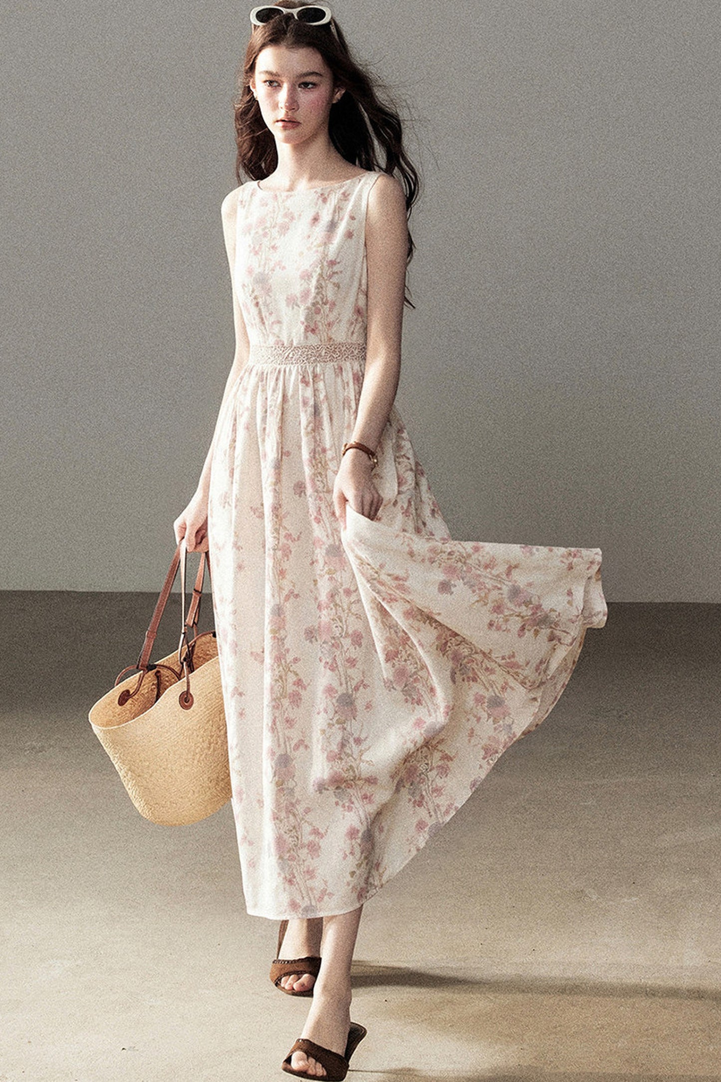 Sleeveless Floral Dress
