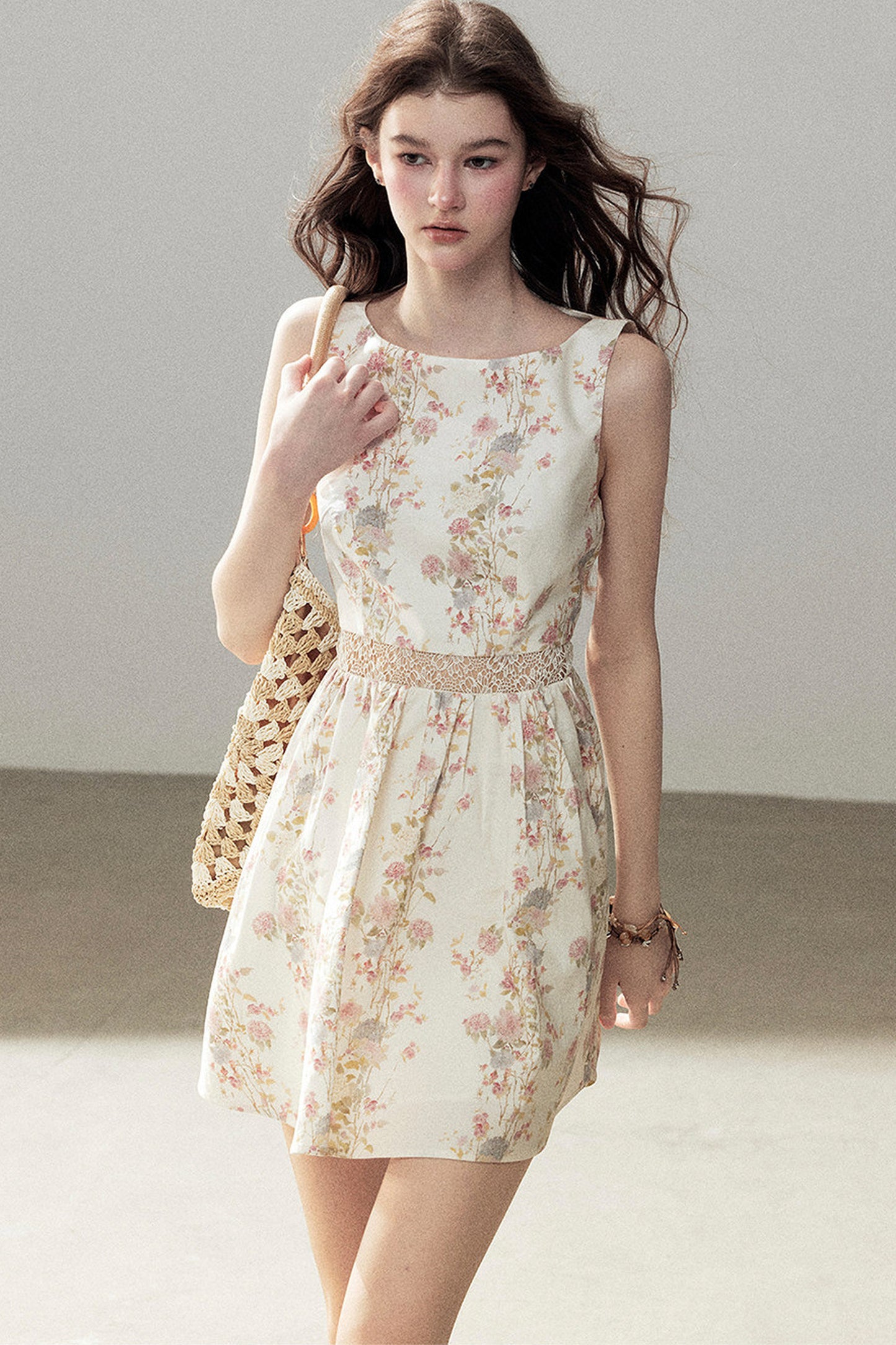 Sleeveless Floral Dress