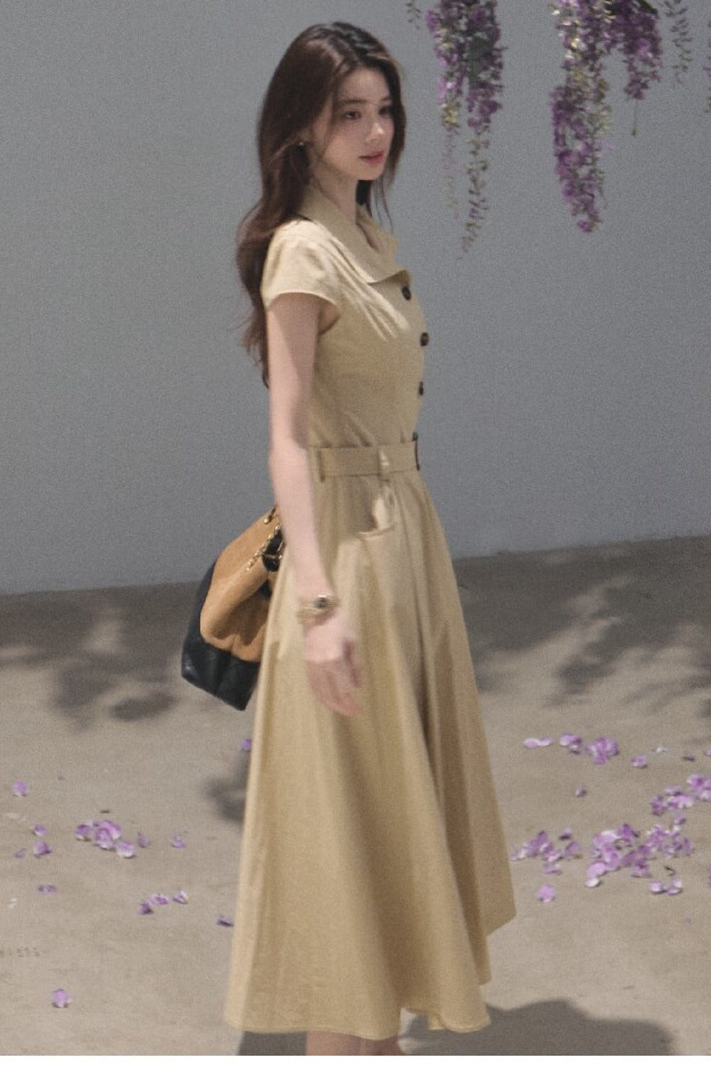 Lyocell Short-Sleeved Shirt Dress