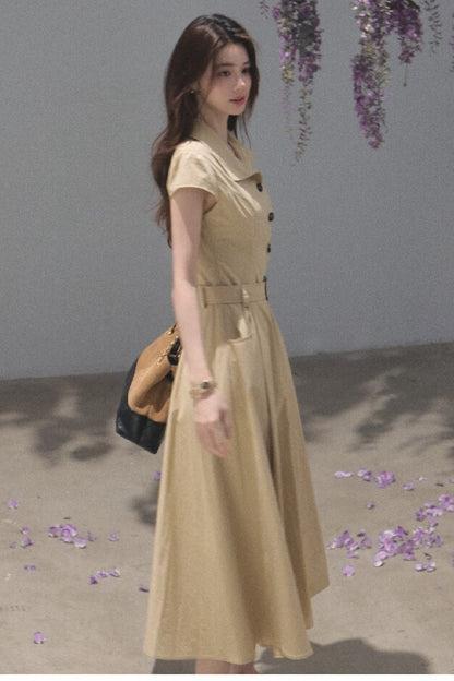 Lyocell Short-Sleeved Shirt Dress