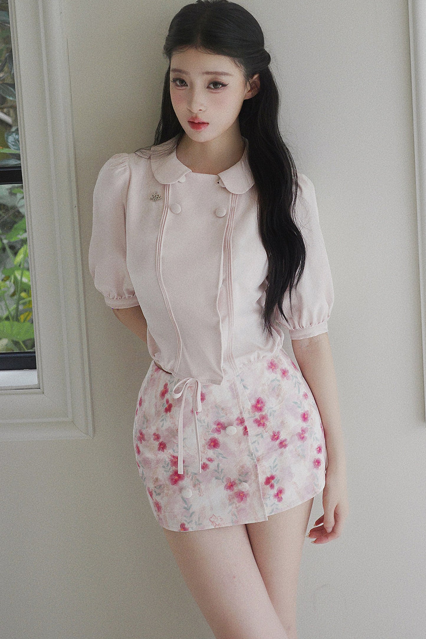 Floral Ruffled Top and Skirt Set-Up