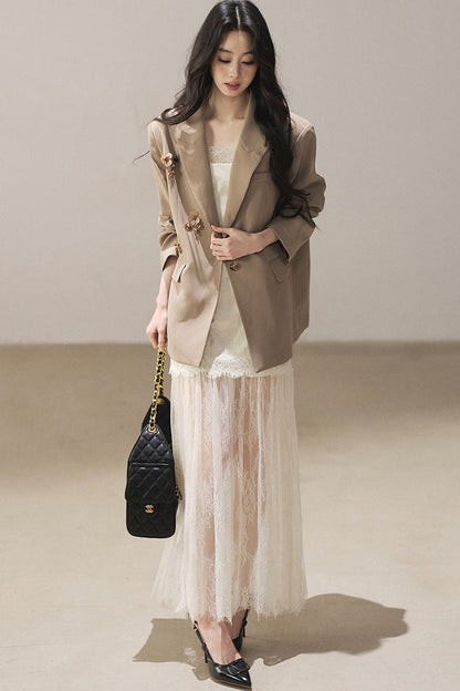 French Lace Camisole Dress and Jacket Set-Up