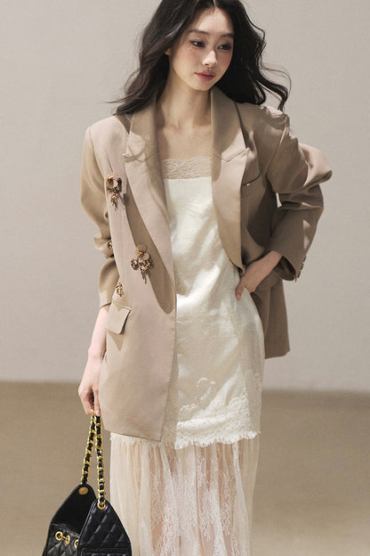 French Lace Camisole Dress and Jacket Set-Up