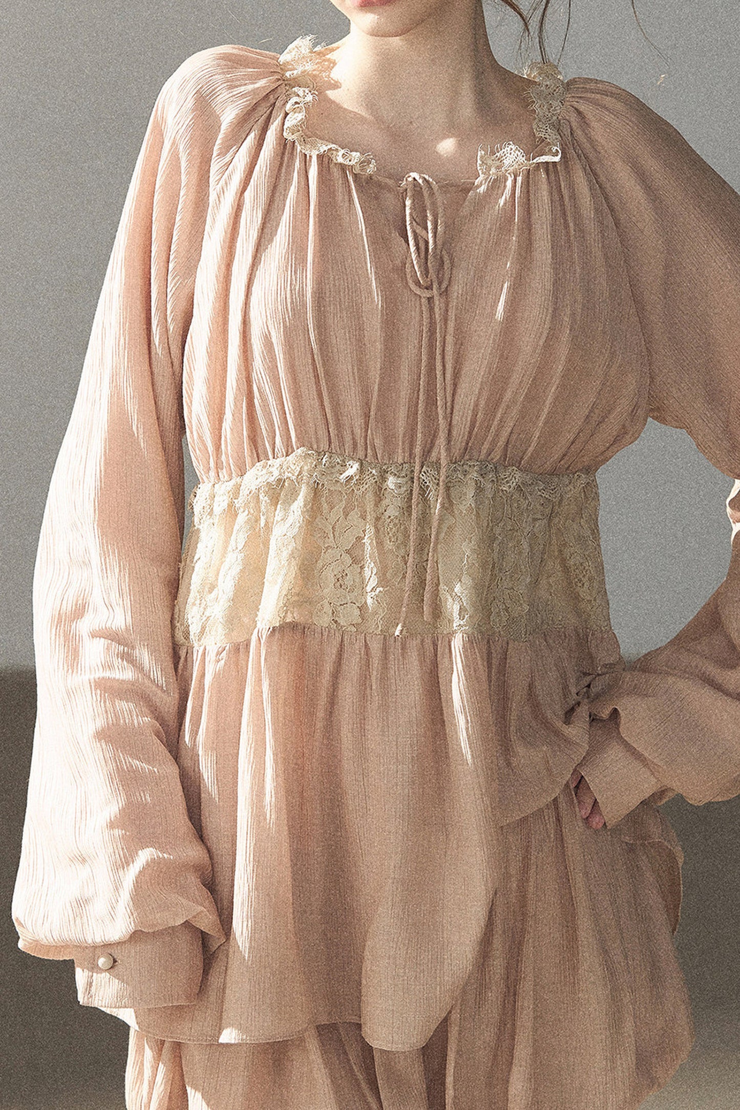 Crinkled Fabric Top and Short Skirt Set