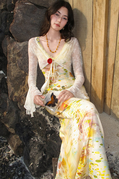 Impressionist Lace Fishtail Dress Set-Up