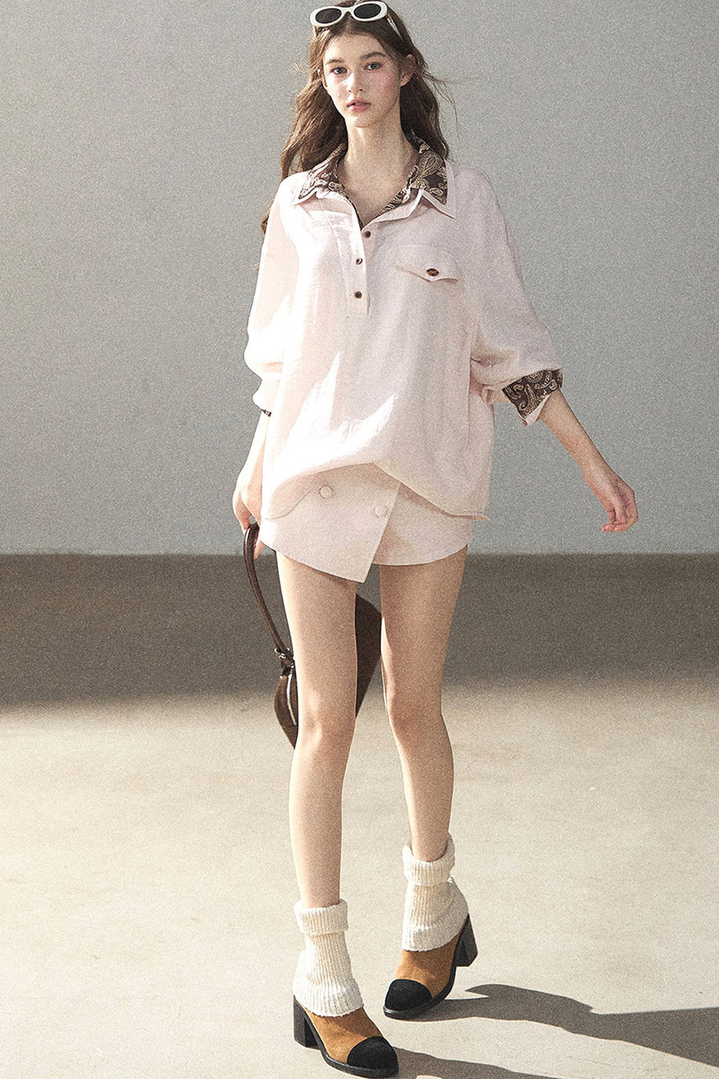 Pink Shirt And Shorts Set-Up