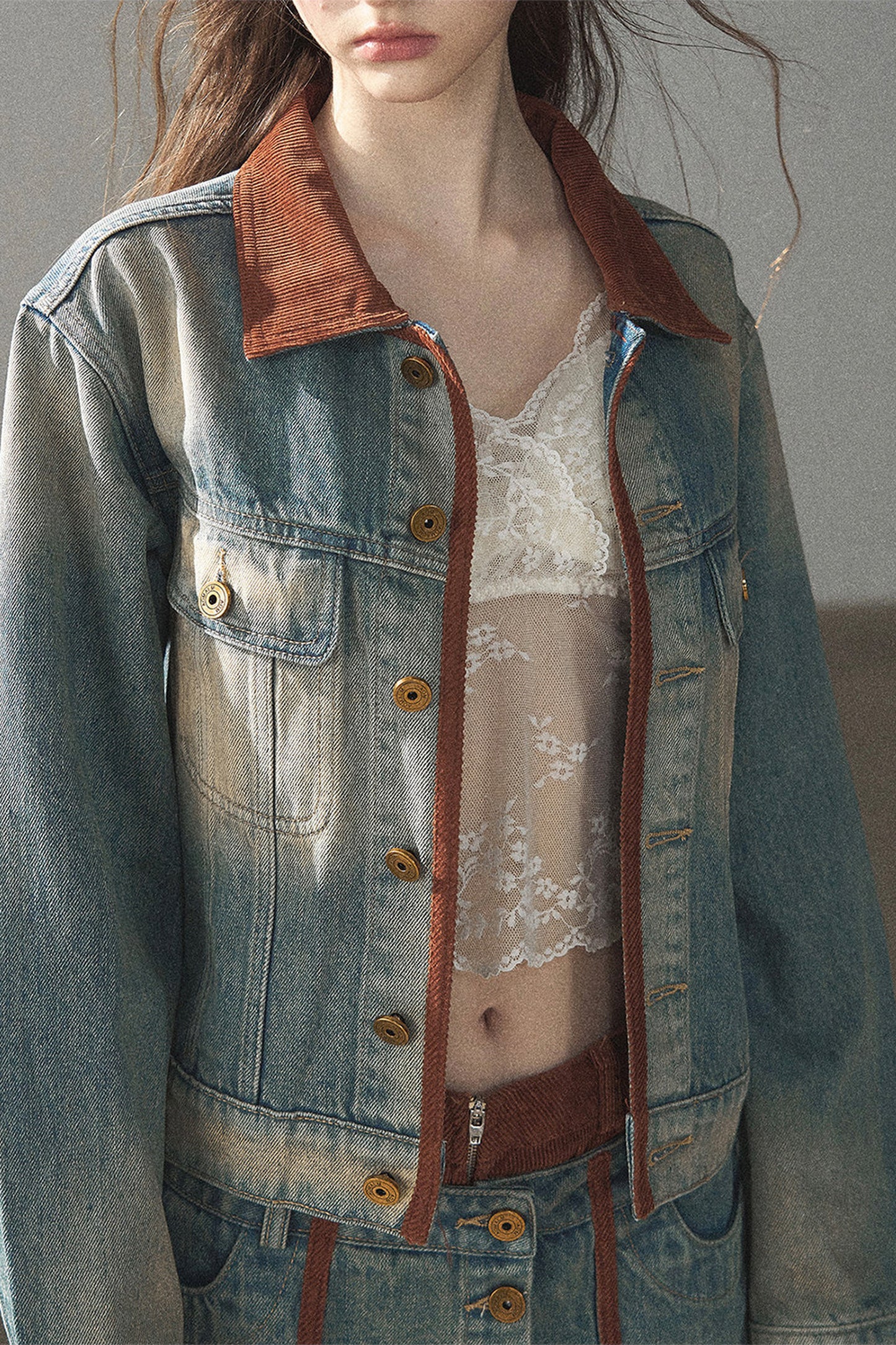 Denim Jacket & Skirt Suit Set-Up