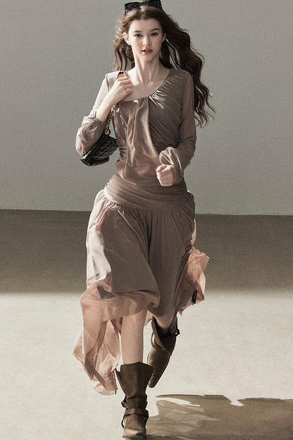 Autumn Two-Piece Top and Skirt Set-Up