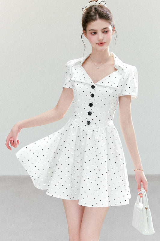 French-Style Polka Dot Dress