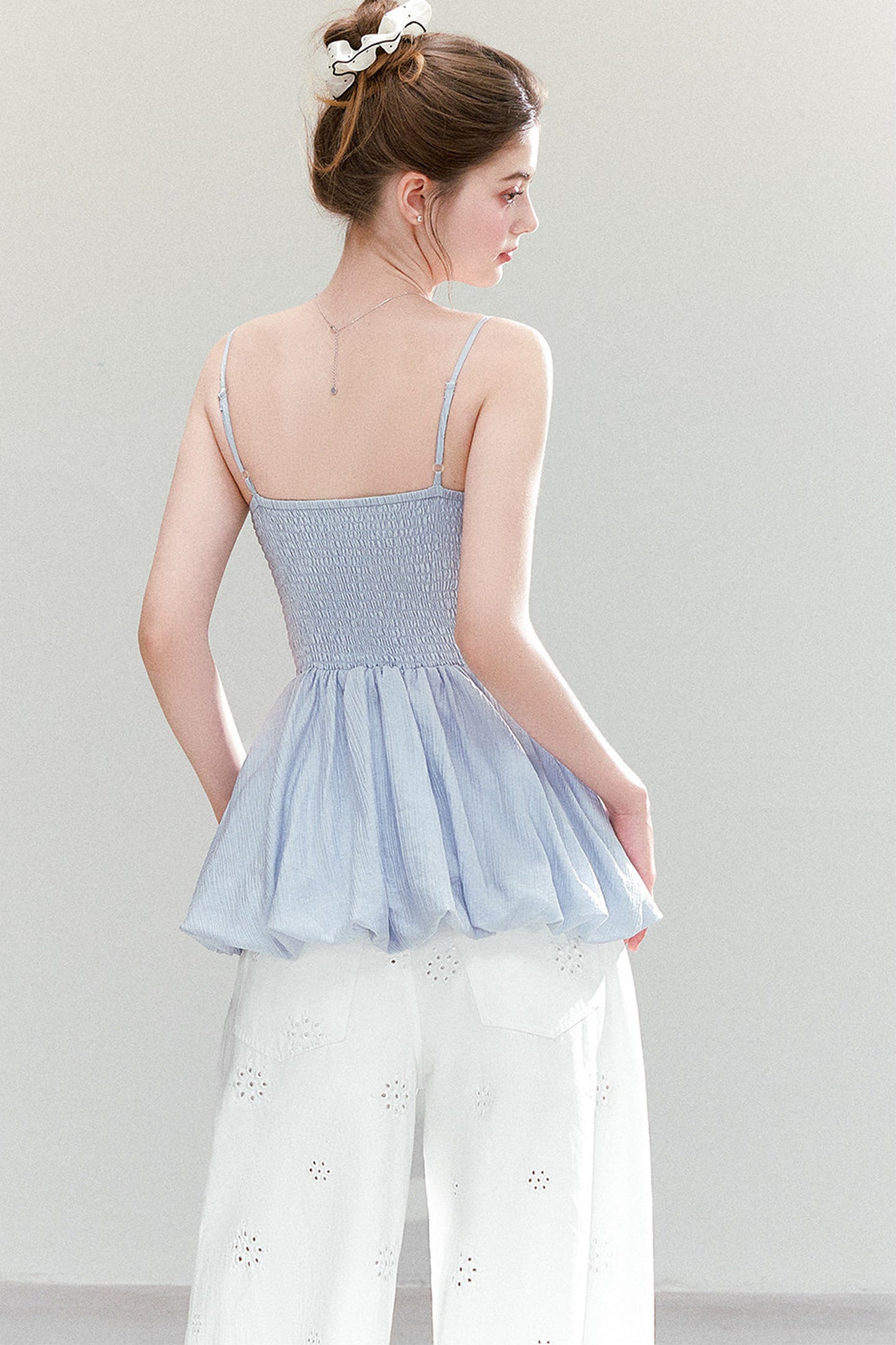 Textured Pleated Hem Top