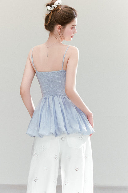 Textured Pleated Hem Top