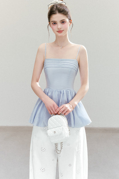 Textured Pleated Hem Top