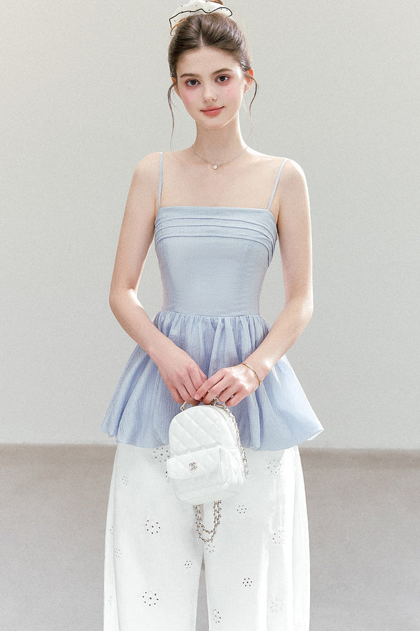 Textured Pleated Hem Top