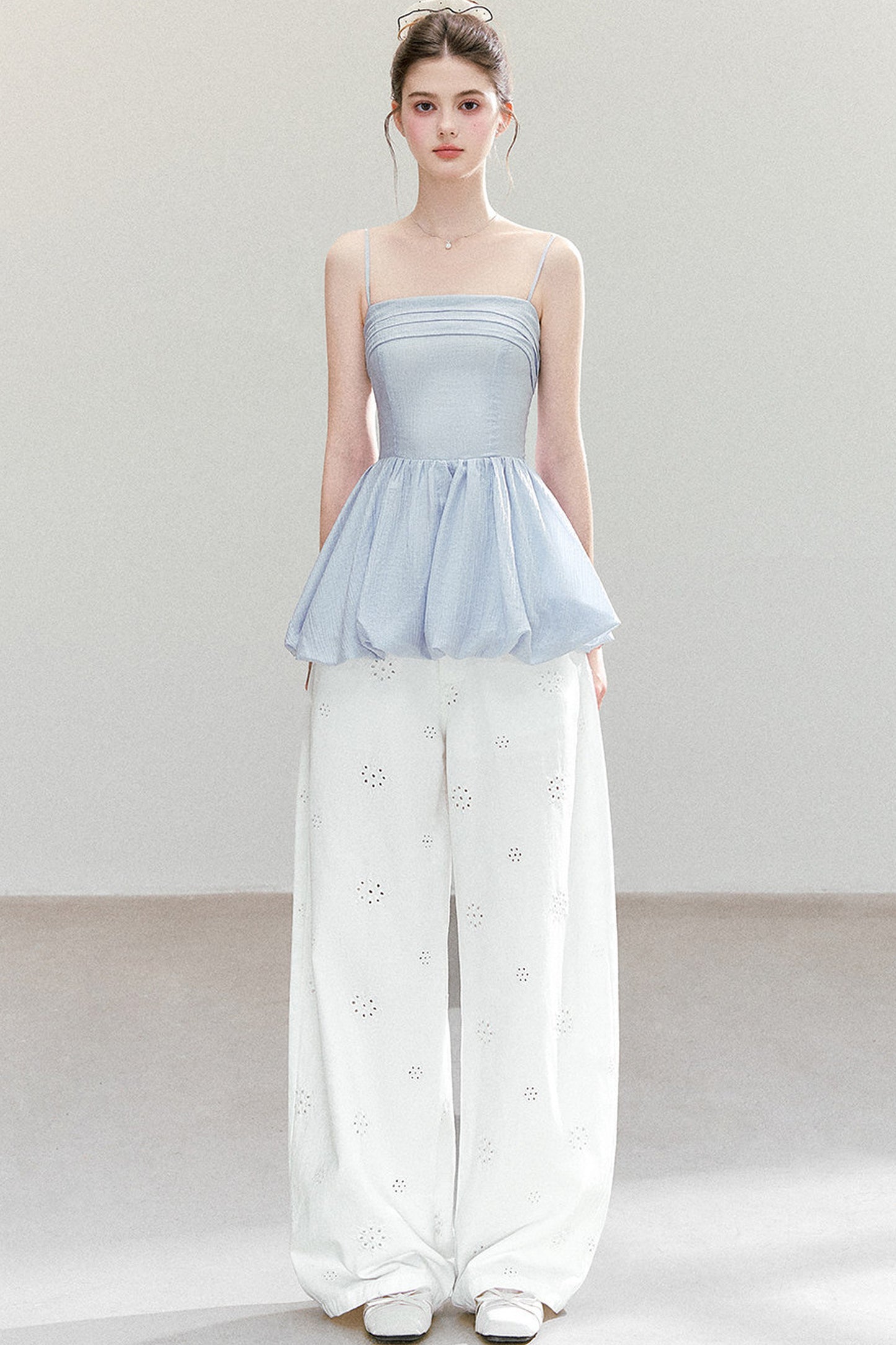 Textured Pleated Hem Top