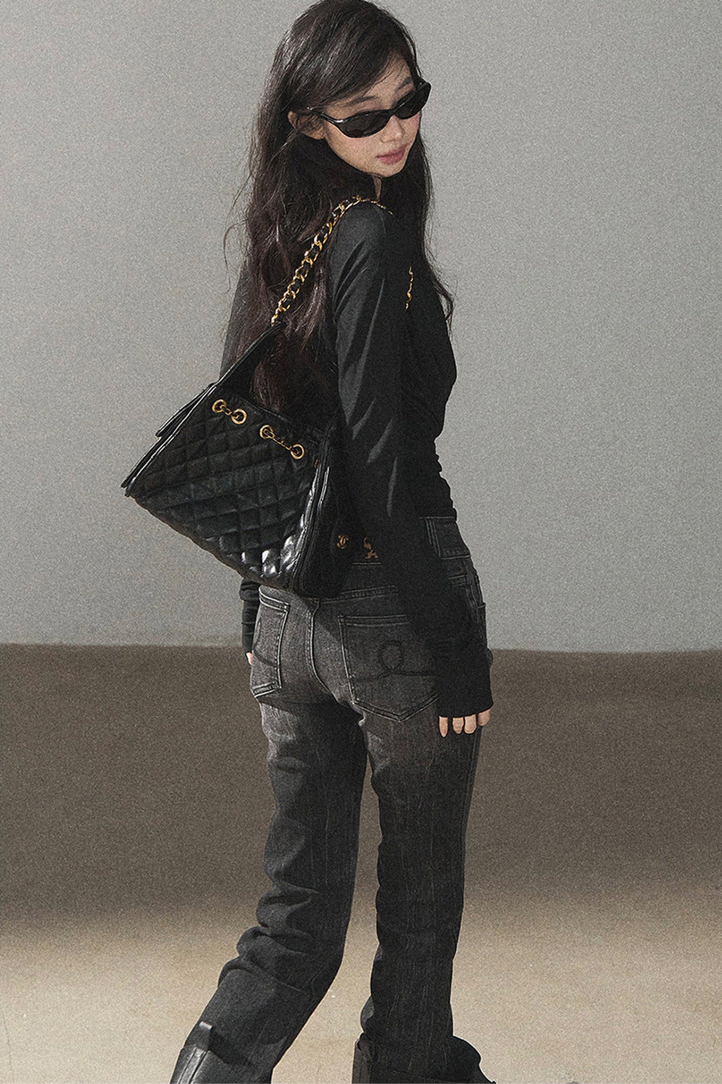 Layered-Look Long Sleeve Top