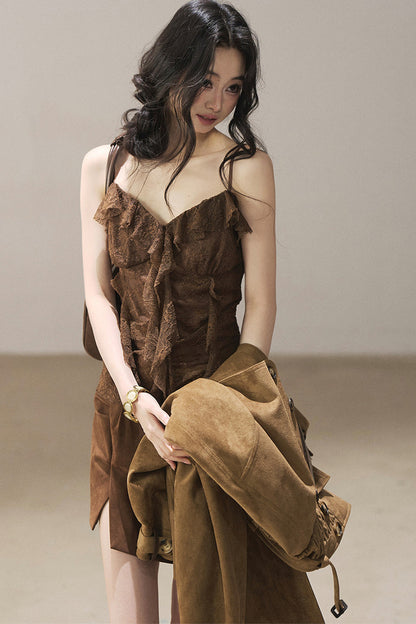 Slim Lace Tassel Vest