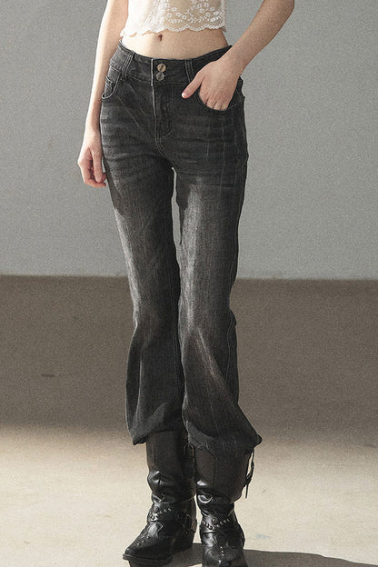 Retro Slim-Fit Denim Pants