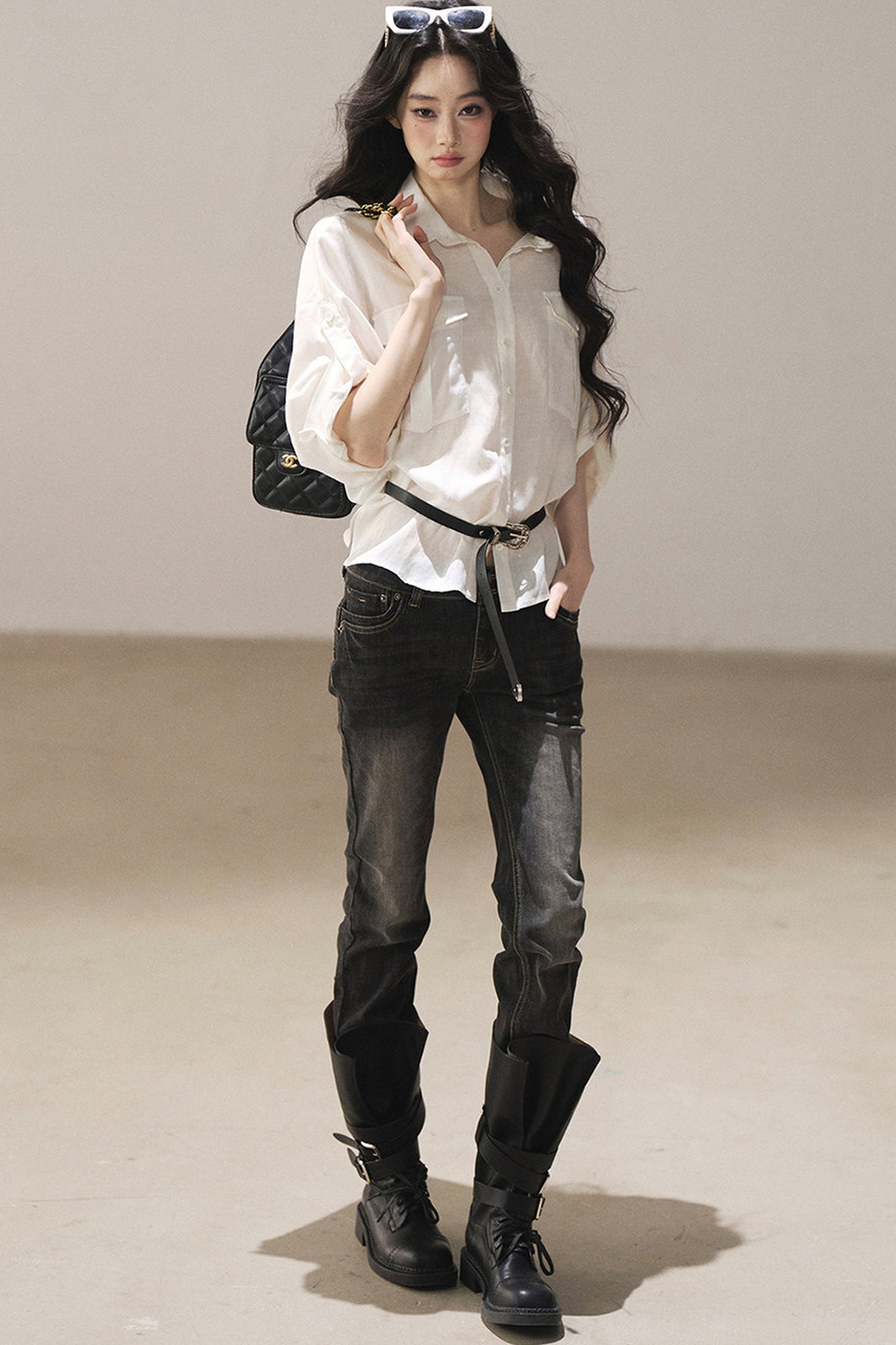 Retro Slim-Fit Denim Pants