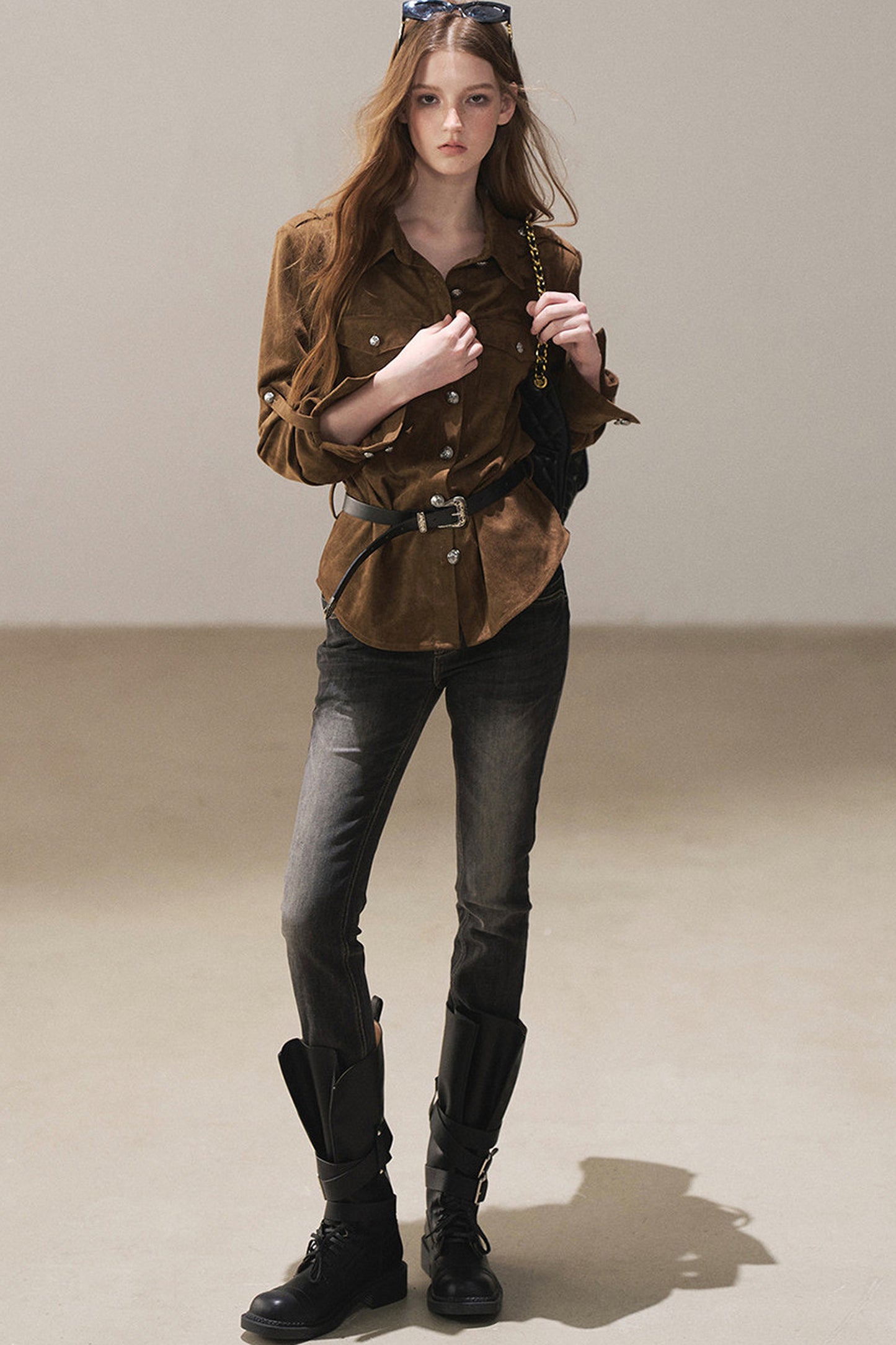 Retro Slim-Fit Denim Pants