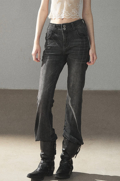Retro Slim-Fit Denim Pants