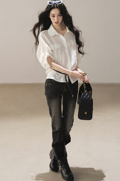 Retro Slim-Fit Denim Pants