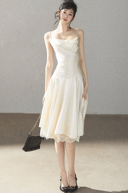 French Lace Satin Camisole Dress